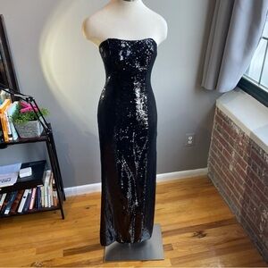 Aidan Mattox Black Strapless Gown - size 4